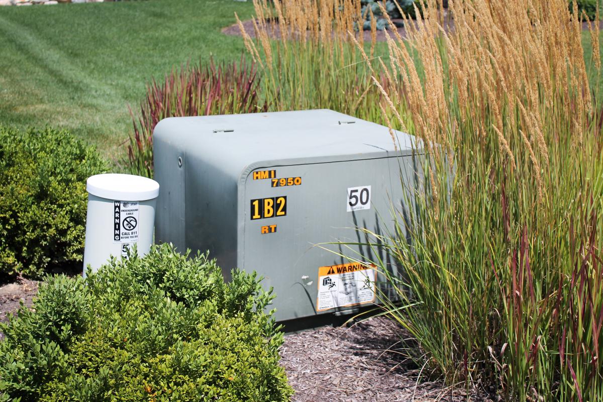 Ground-mounted utility box