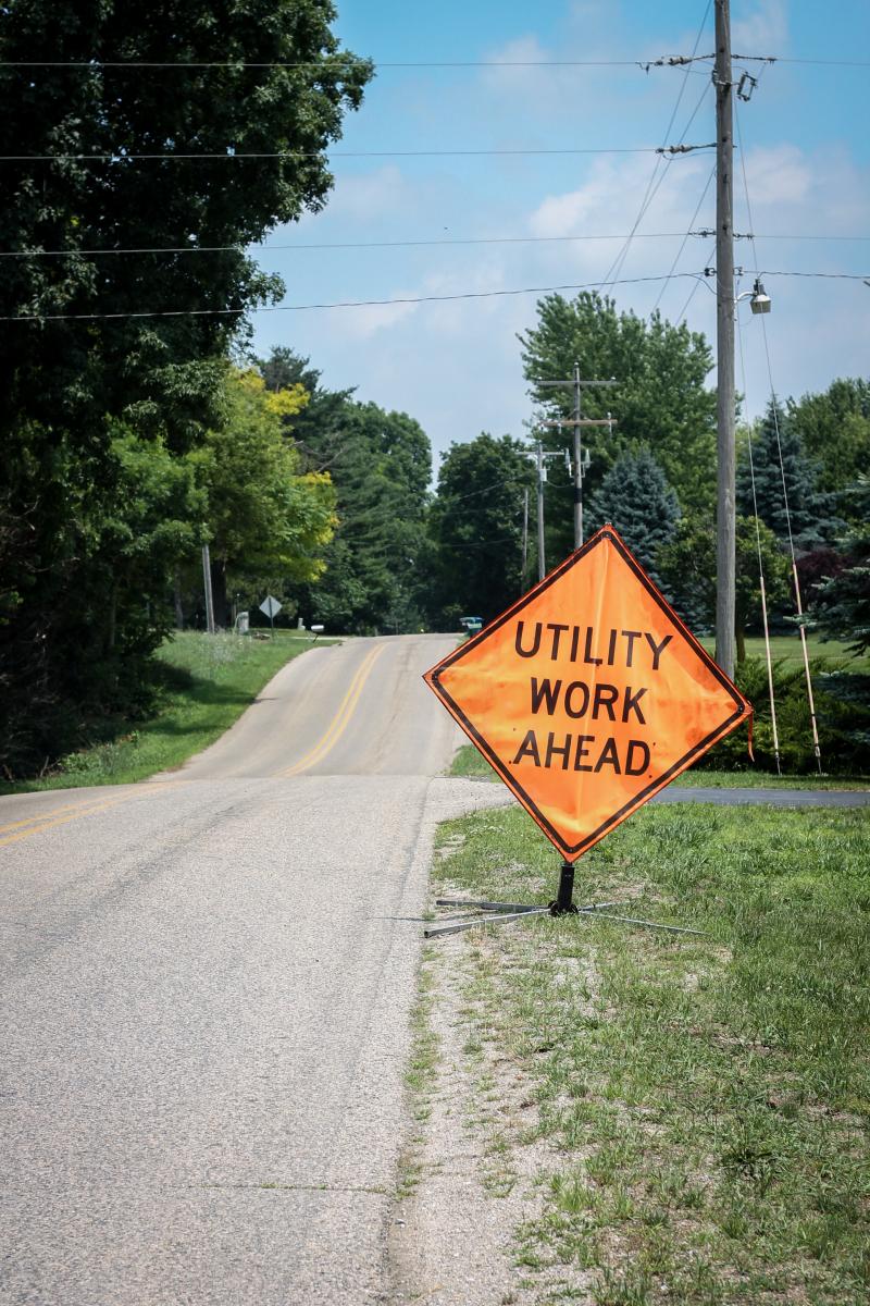 Road work sign