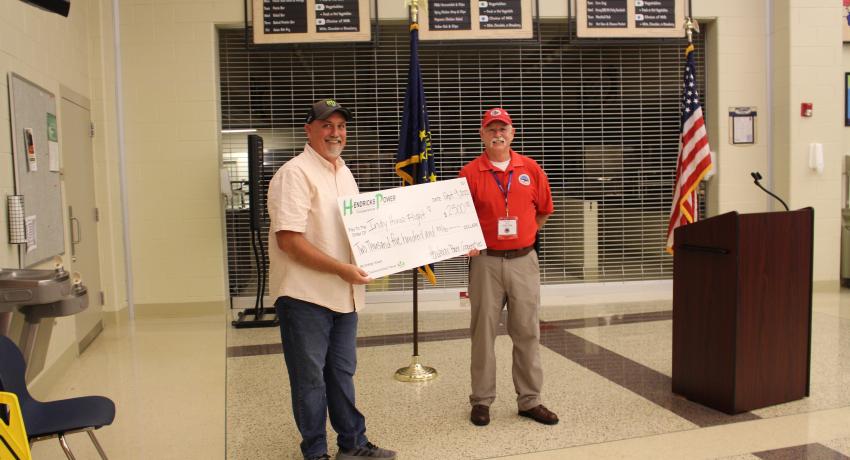 Luckey presenting Operation Round-Up Check to Indy Honor Flight